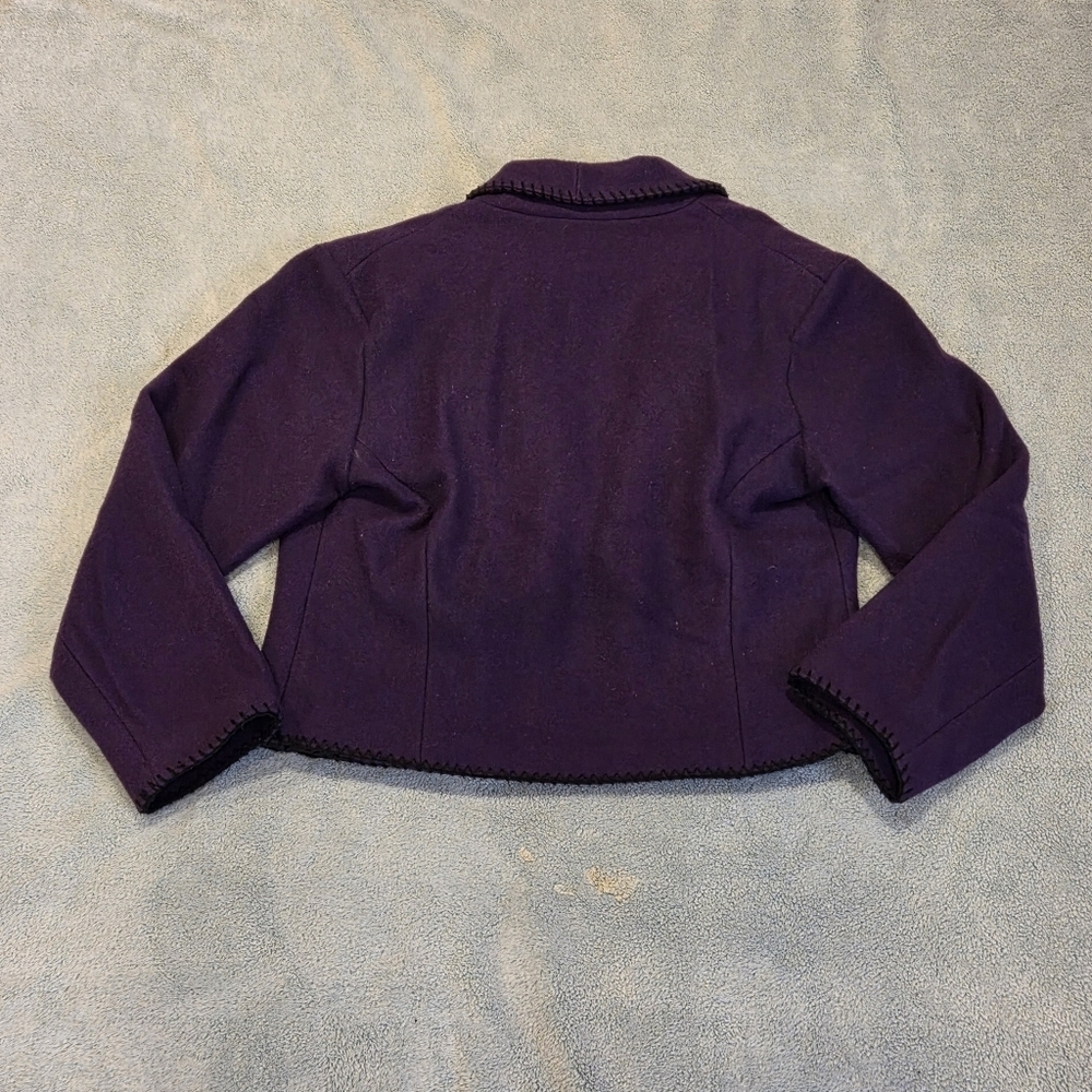 Vintage Women's Western Bolero Wool Jacket Mid West Garment Co. Purple Small - Picture 11 of 14